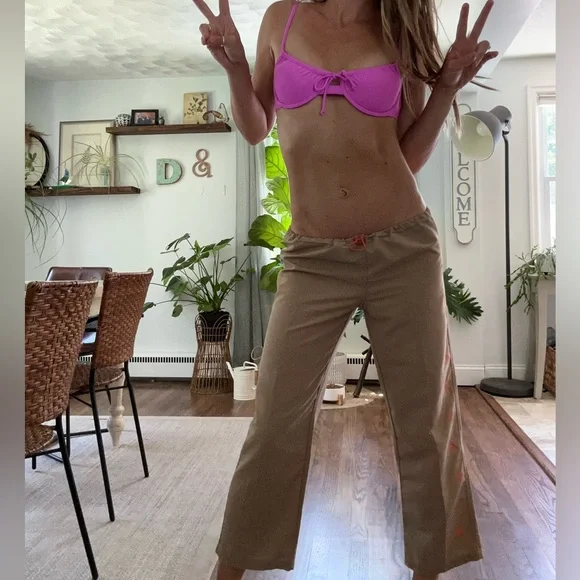 Y2K vintage amazing, extreme, low rise gorpcore utility Capri made in Brazil - Picture 3 of 16